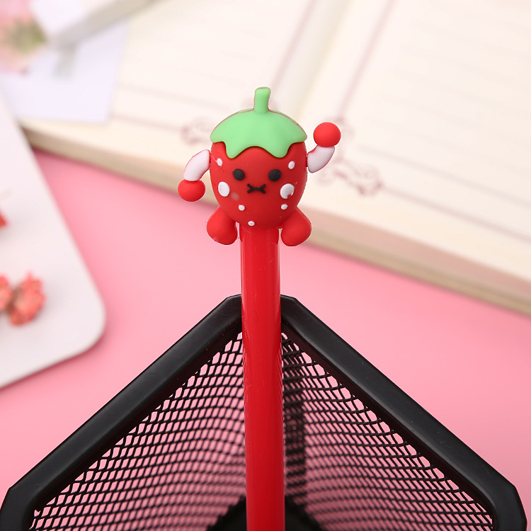 Creative Fruit Expression Gel Pen Korean Style Black Student Exam Ball Pen Cute Office Stationery Cartoon Pen Factory