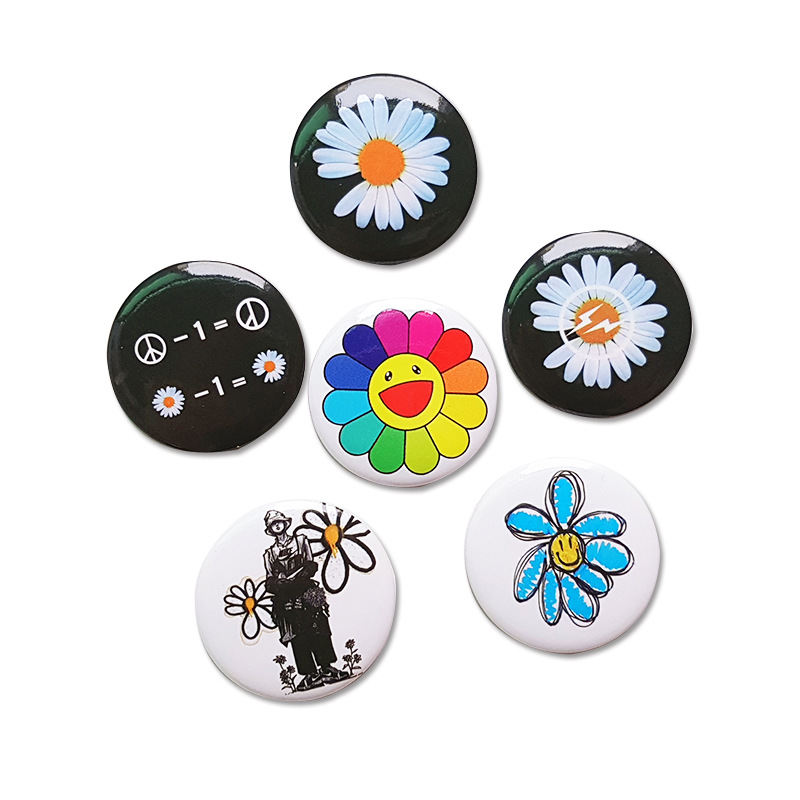 小雏菊gd个性徽章定做diy别针定制马口铁徽章礼品胸章订