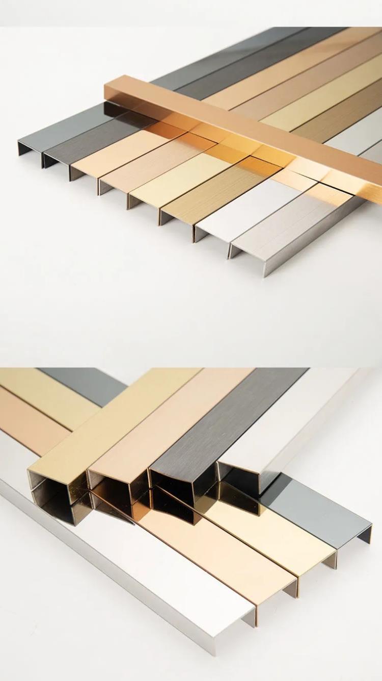 工厂直销304黑钛金不锈钢装饰条背景墙金属吊顶嵌入式u型槽包边l