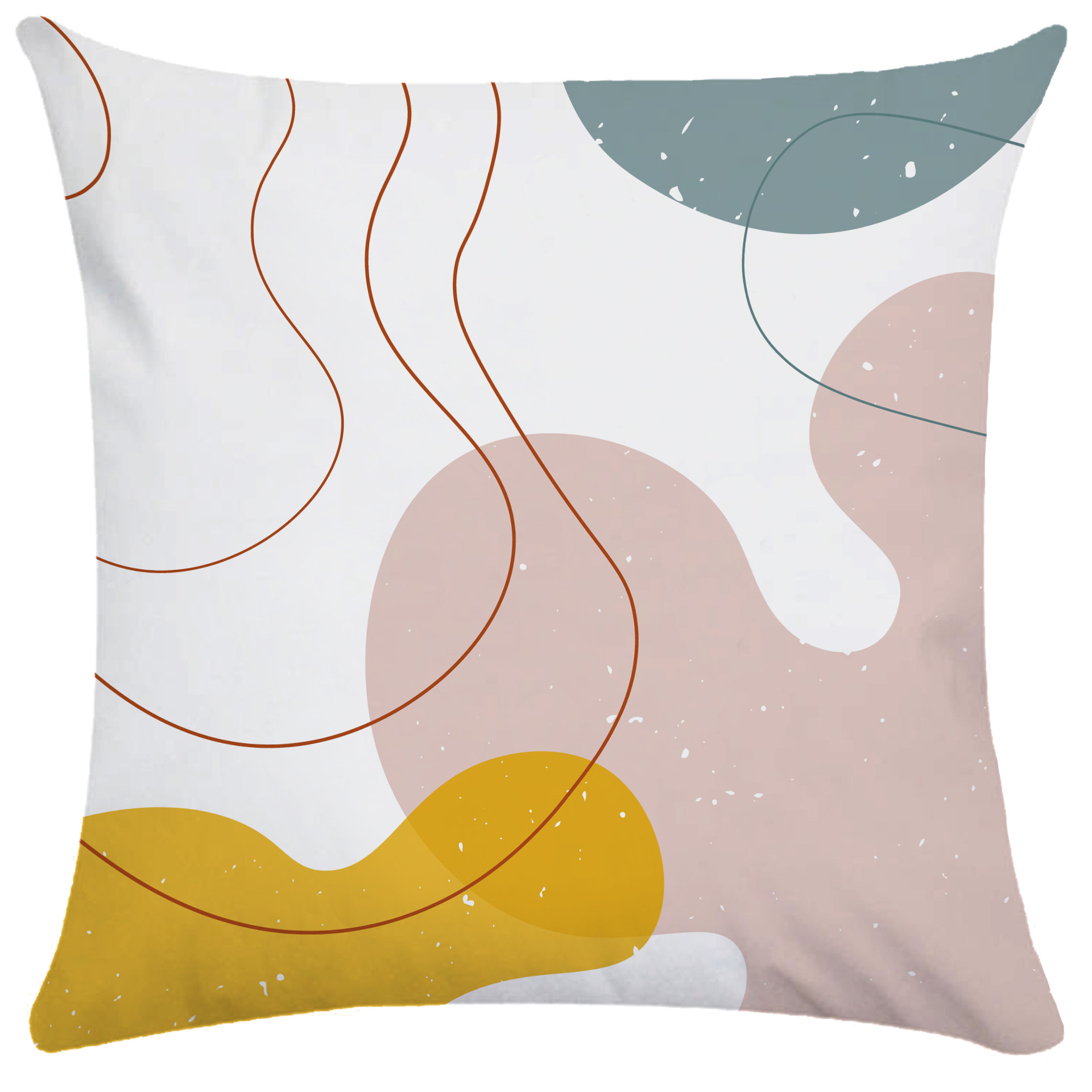 莫兰迪色北欧植物靠垫套短毛绒汽车抱枕沙发飘窗外贸抱枕套定制