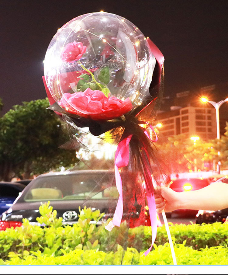 发光波波球玫瑰花夜市地摊摆摊货源情人节礼物小礼品花束情人节