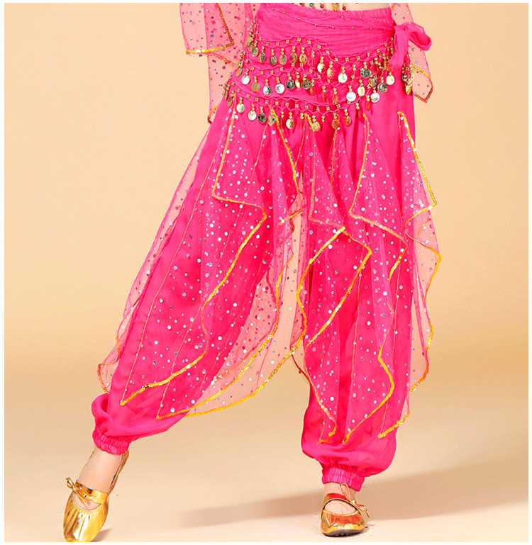 印度舞演出服舞蹈亮片点旋转裤舞台表演年会演出服装肚皮舞长裤