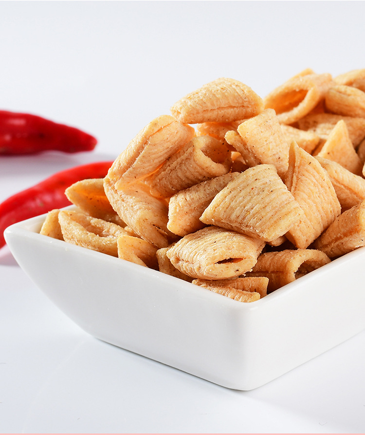 直播款虎牙脆整箱批发海火锅零食底捞同款膨化食品尖角脆香辣味