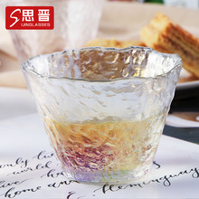 水晶玻璃小茶杯创意日式锤纹初雪小雪大雪品茗杯家用水杯茶具