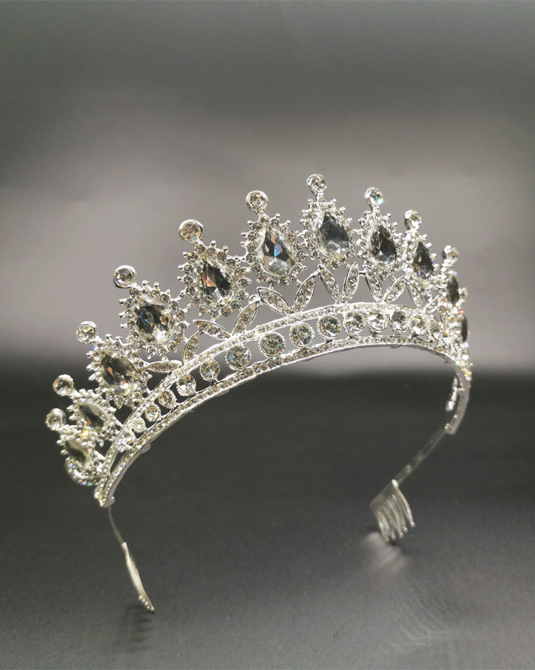 cq欧美新娘皇冠头饰2022跨境水钻热款巴洛克女皇冠婚庆礼服配饰