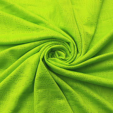 针织速干吸湿排汗低弹涤氨纶弹力荧光提花单面布汗布运动t恤面料