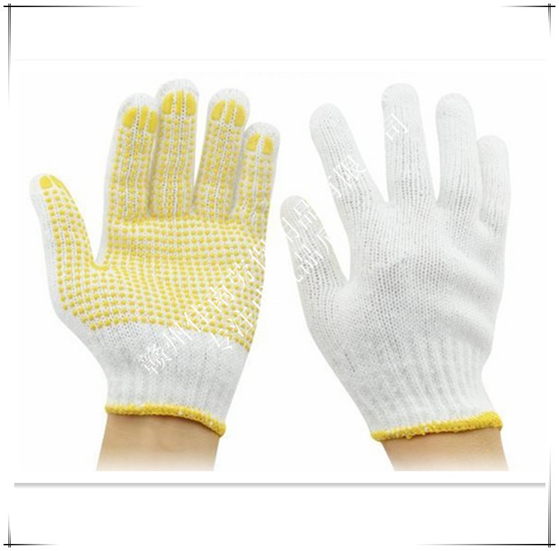 厂家直销棉线点胶手套防滑耐磨点珠手套