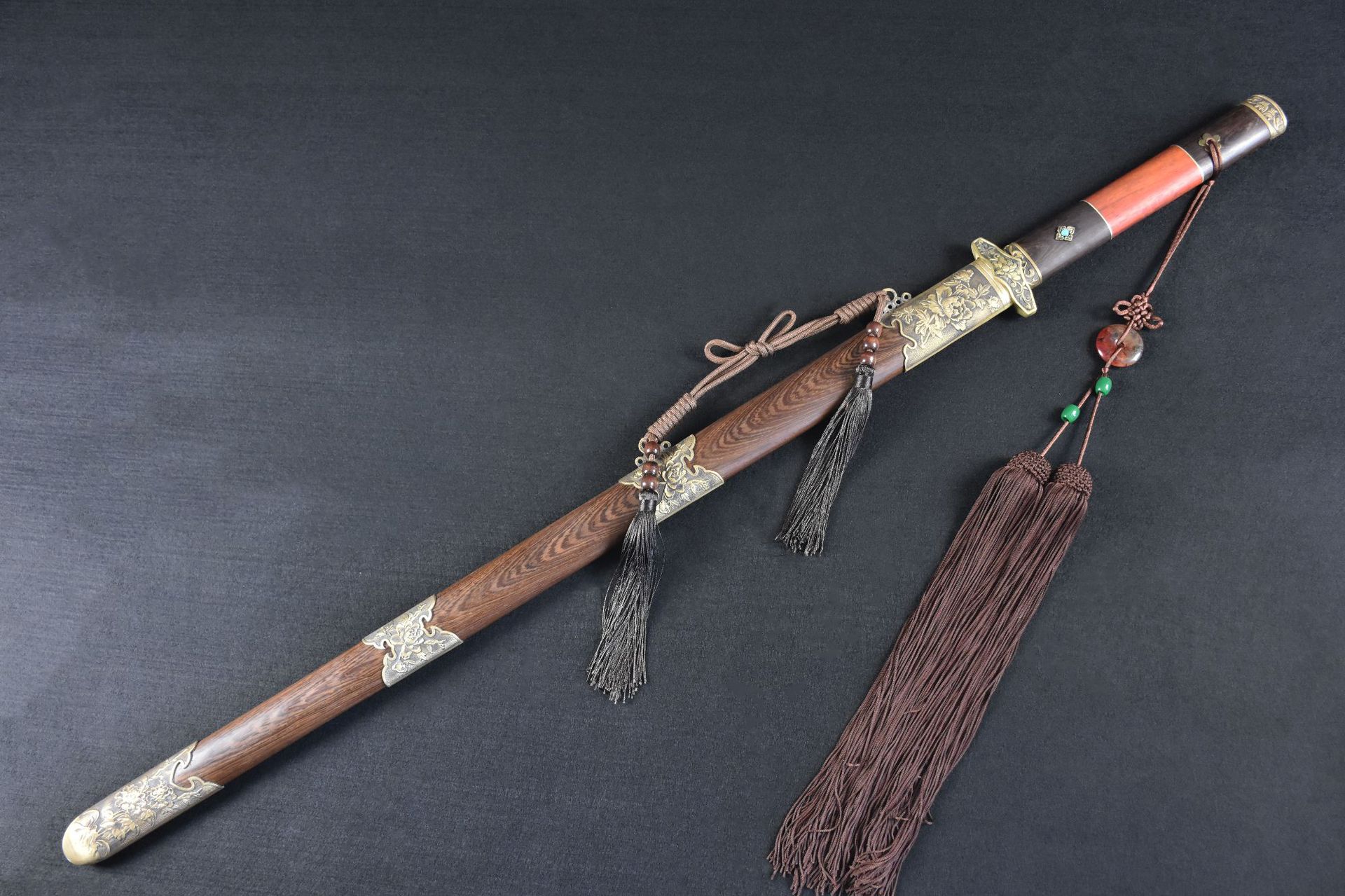 龙泉市刀剑四面花纹钢防身复古唐剑镇宅宝剑手工锻打冷兵器未开刃