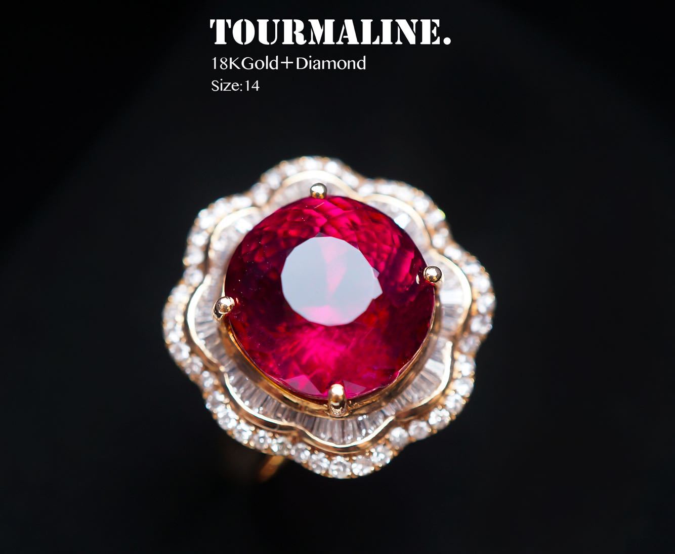 18k金天然钻石鸽血红 碧玺戒指 高端珠宝代理微商指一件代发-阿里巴巴