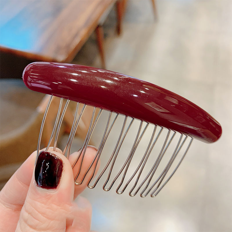 韩版亚克力时尚气质彩色压发插梳刘海梳少女外出盘发头饰发梳发夹