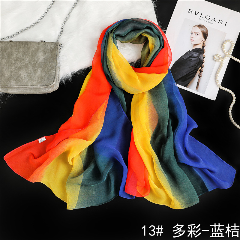 Gradient Color Elegant Silk Scarf Etiquette Body Training Decoration Long Scarves Scarf Elegant Dance Silk Scarf