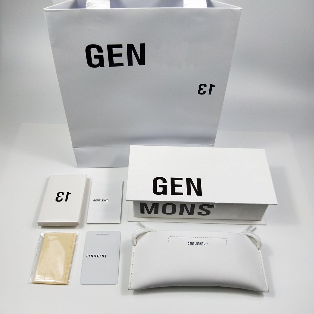 时尚白色高档太阳镜gm包装盒黑色皮盒套装可精美高端眼镜套批发