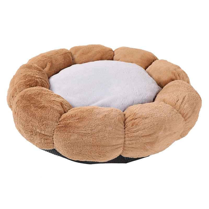 round Flower Pet Bed Cute Soft and Comfortable All-Season Warm Plush Pet Pad Factory Customized Cathouse Doghouse