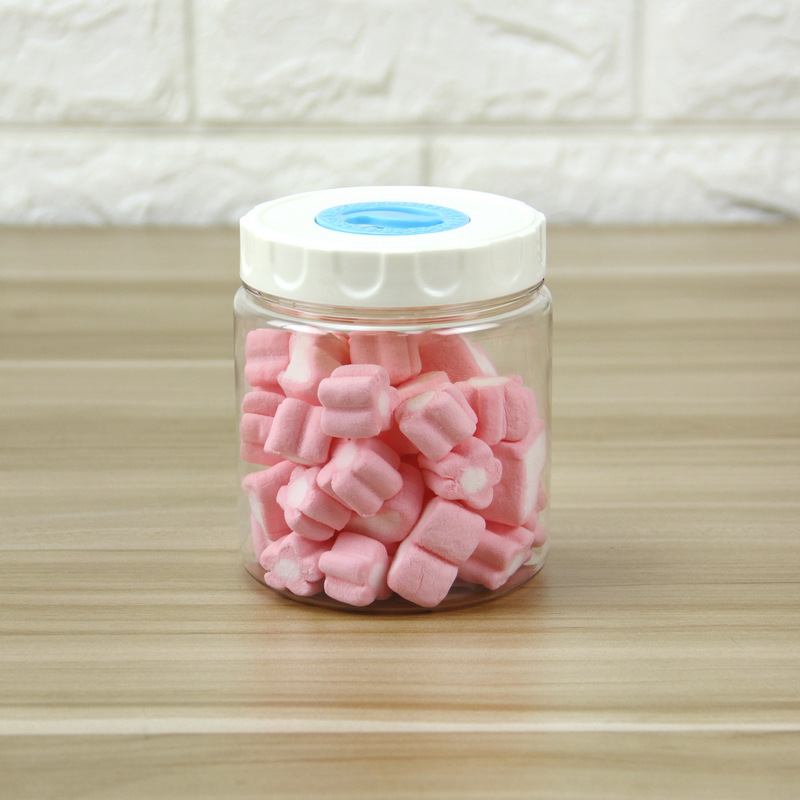 透明小容量圆形环保塑料存储罐 茶叶食品糖果密封罐收纳罐