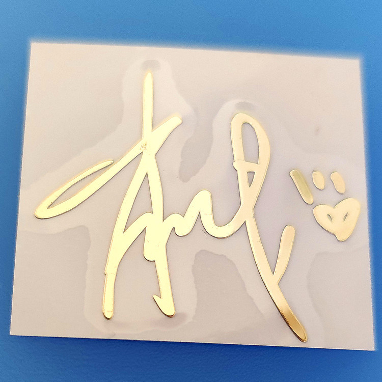 厂家直销肖战王一博tfboy易烊千玺王俊凯明星签名金属贴手机贴纸