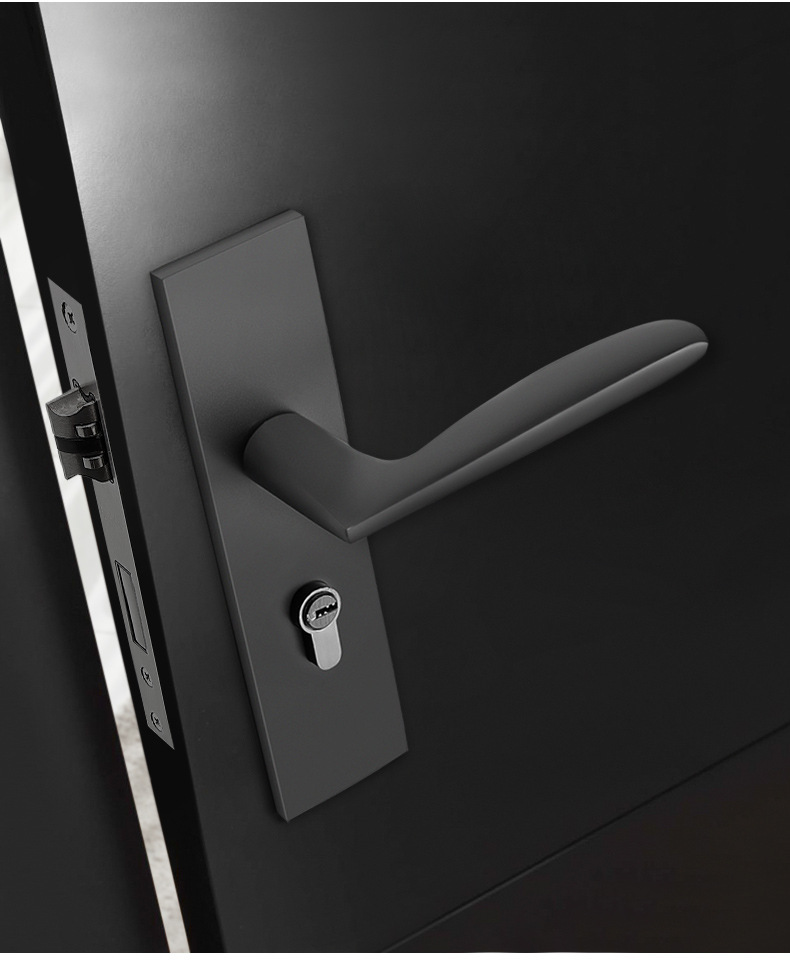 门锁 门锁卧室门锁静音房门锁黑色卫生间房间门锁家用通用卡贝