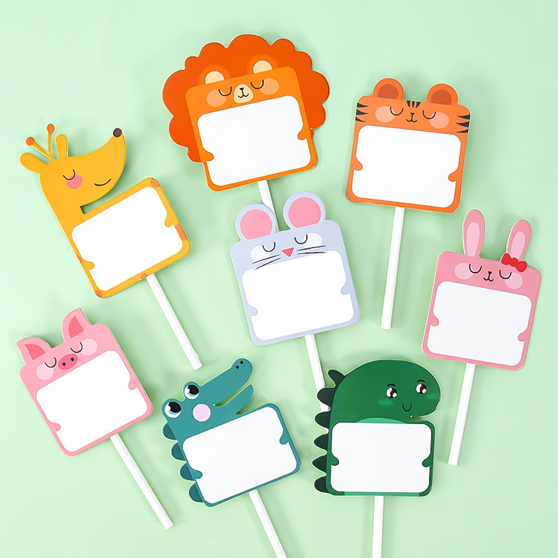 轩然版权森林小动物空白可写字蛋糕装饰插旗插牌宝宝生日蛋糕装饰
