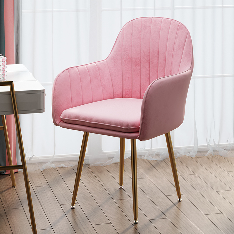 现代简约少女公主卧室化妆椅梳妆台凳子美甲靠背ins北欧网红椅子