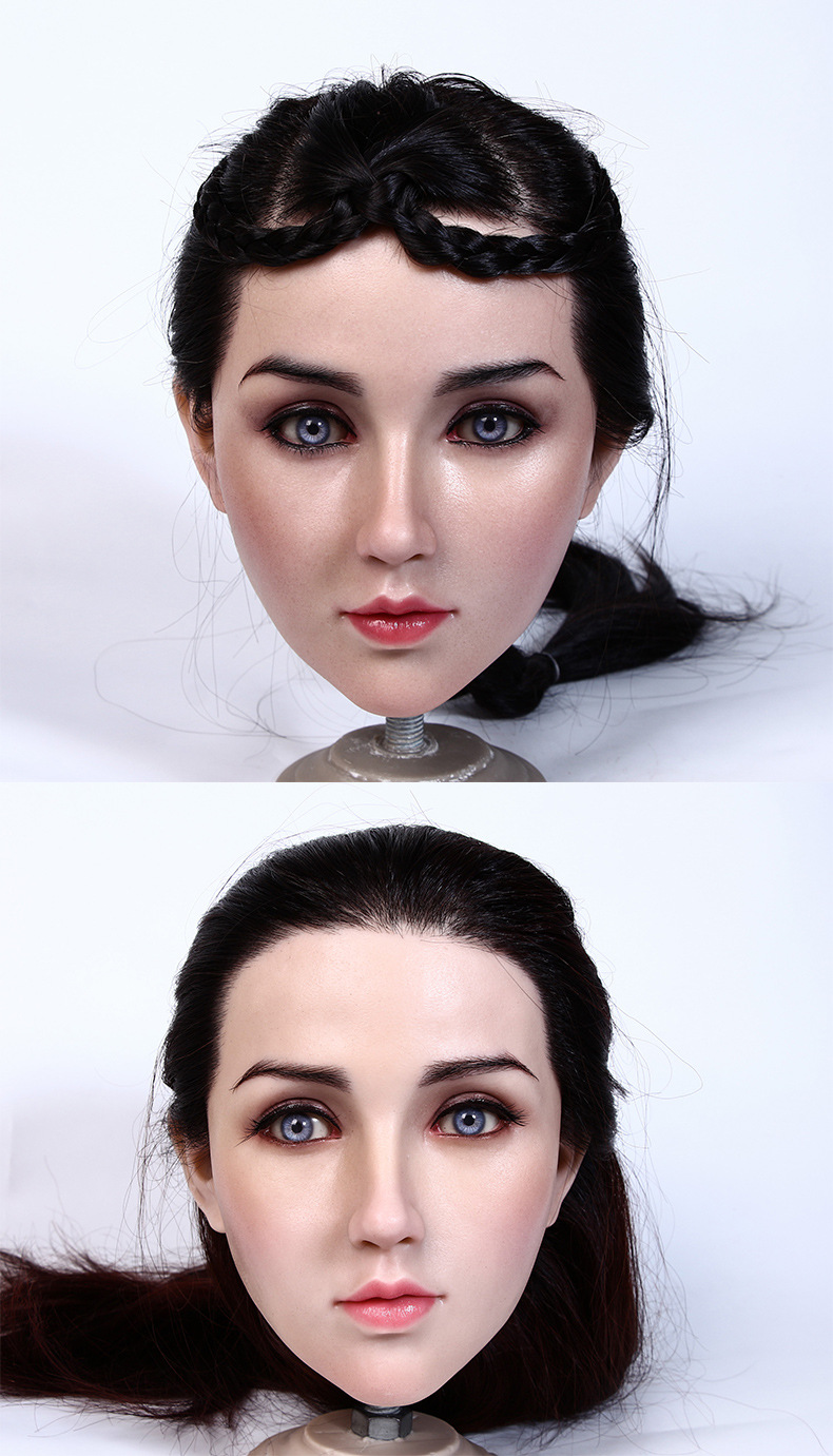 万蚁实体娃娃硅胶头 手工植发 多款式头型可选实体娃娃胶头批发