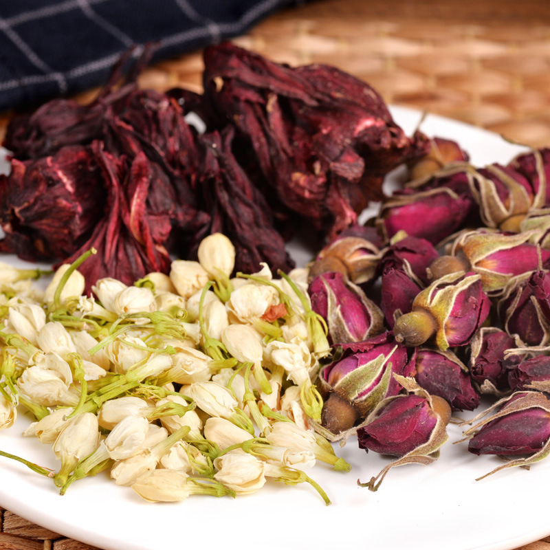 玫瑰花茶茉莉花洛神花茶组合玫瑰茄干玫瑰女生泡水喝的饮品