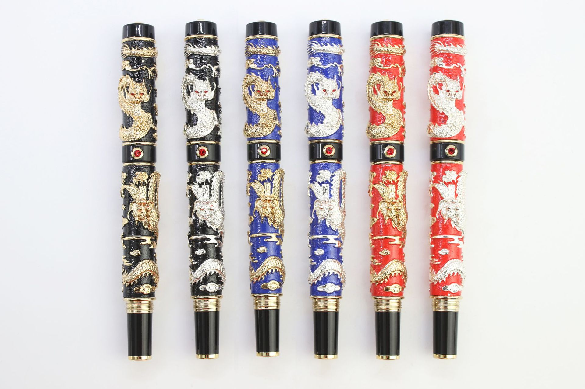 双龙戏珠景泰蓝钢笔生肖龙笔中国特色手工艺品商务礼品送客户笔