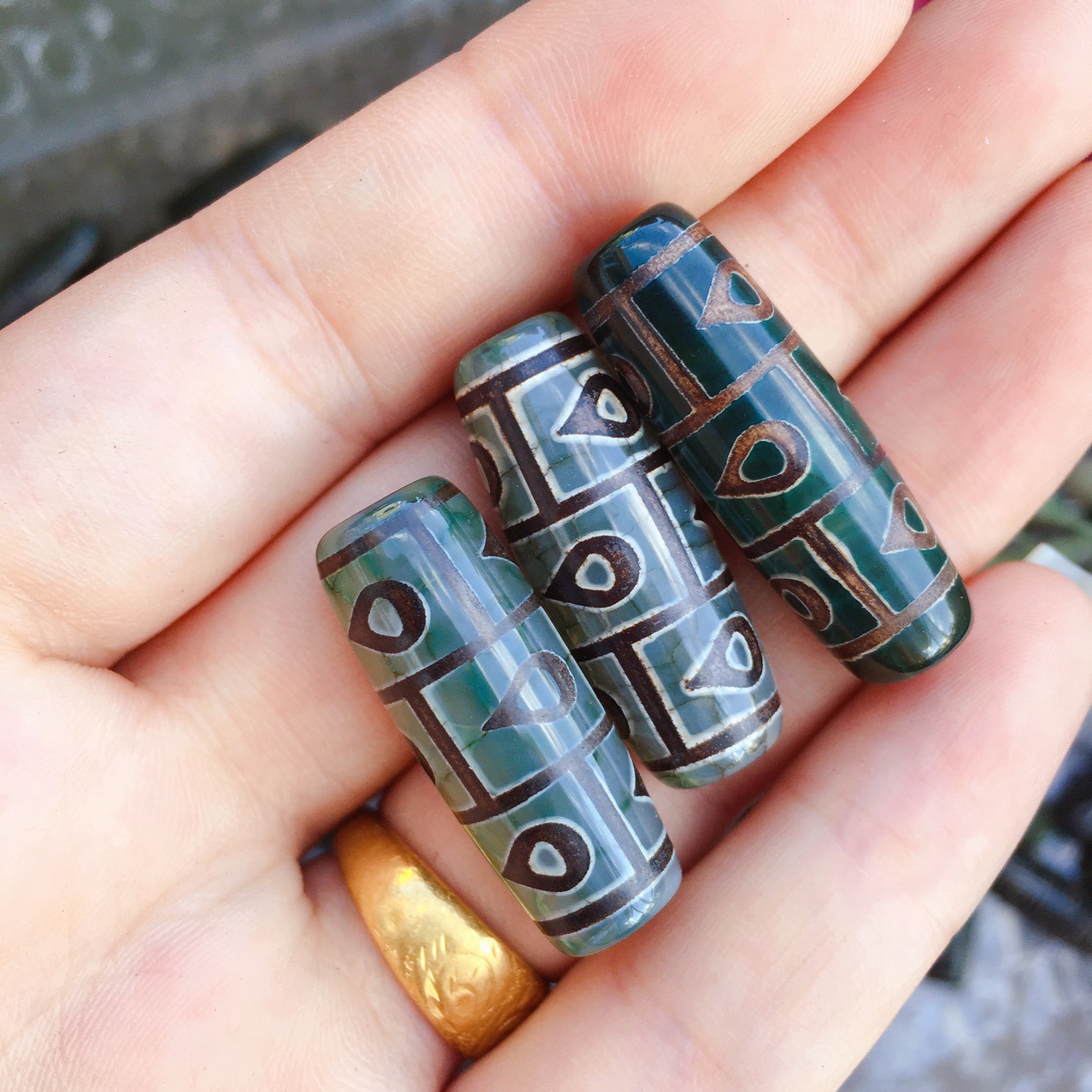 厂家直销30mm水滴九眼玛瑙天珠项链佛珠吊坠手串手链配珠diy饰品