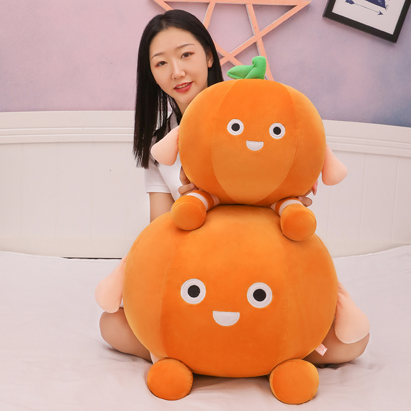 创意橙子公仔毛绒玩具批发抓机娃娃送女友软体抱枕橘子定制logo