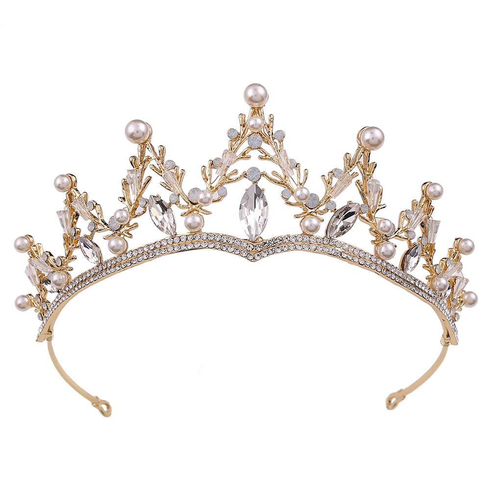 h1251金色公主王冠甜美新娘头饰 韩式婚纱配饰超仙婚礼结婚皇冠