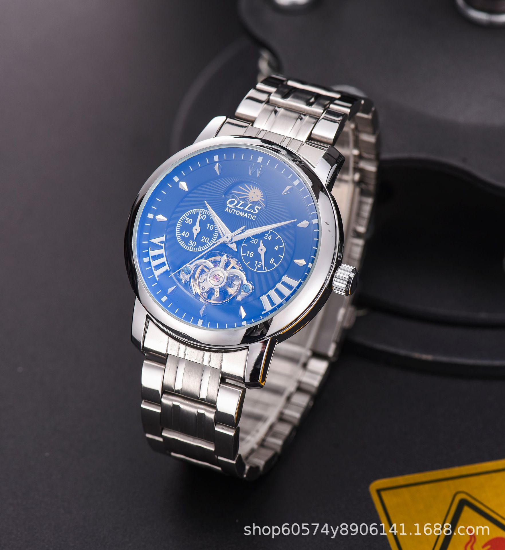 奇洛时全自动机械表商务镂空男士手表全自动防水机械手表厂家批发