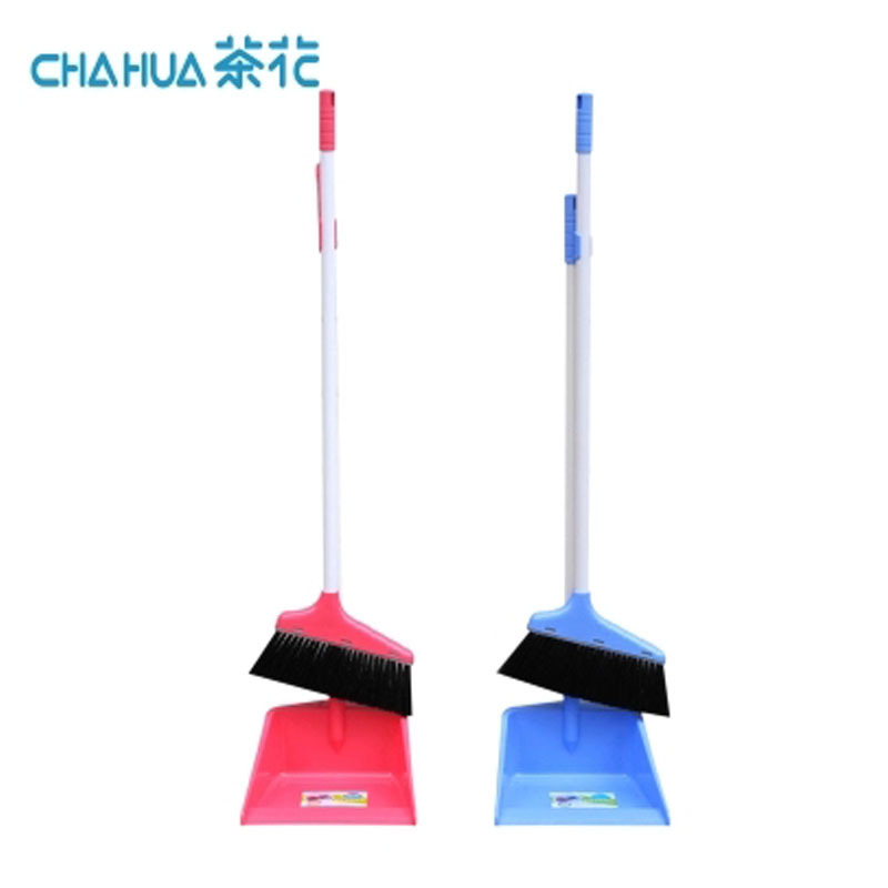 茶花扫把簸箕套装家用扫帚笤帚撮箕软毛不沾头发刮地板神器1710