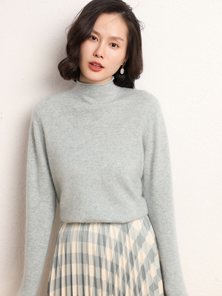 堆领针织打底衫女