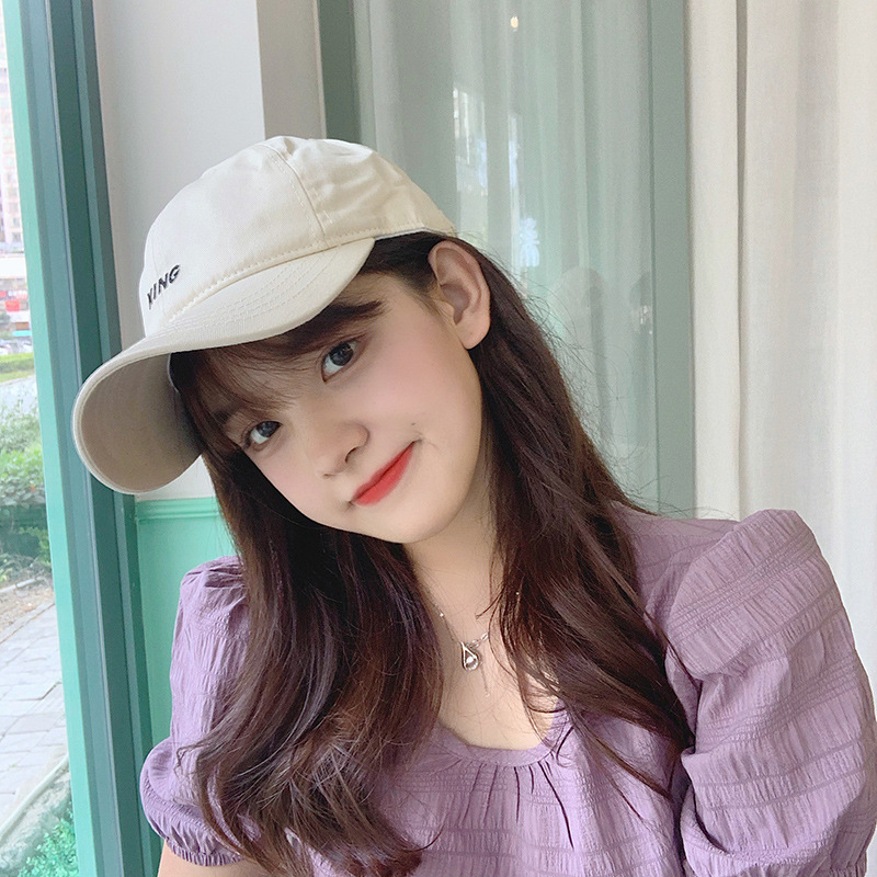 纯色字母刺绣king棒球帽女百搭黑色韩版鸭舌帽子潮戴口罩耳朵不疼