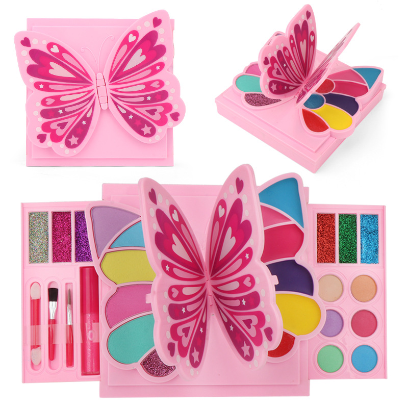 莫阿娜魔法公主蝴蝶彩妆盒儿童化妆品美妆玩具女孩过家家玩具105