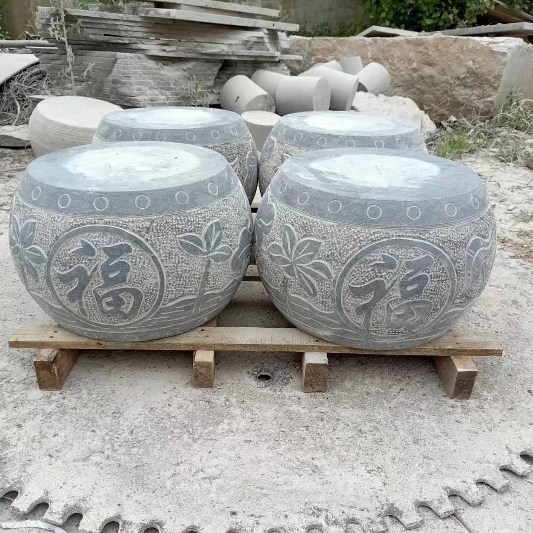 浙江柱墩石批发 定做空心石墩厂家设计各种雕刻图案30内径柱子皮