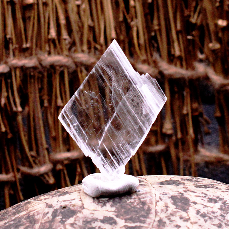 明轩鸿水晶原石矿石天然透石膏石头矿物晶体标本石样标孩子礼物