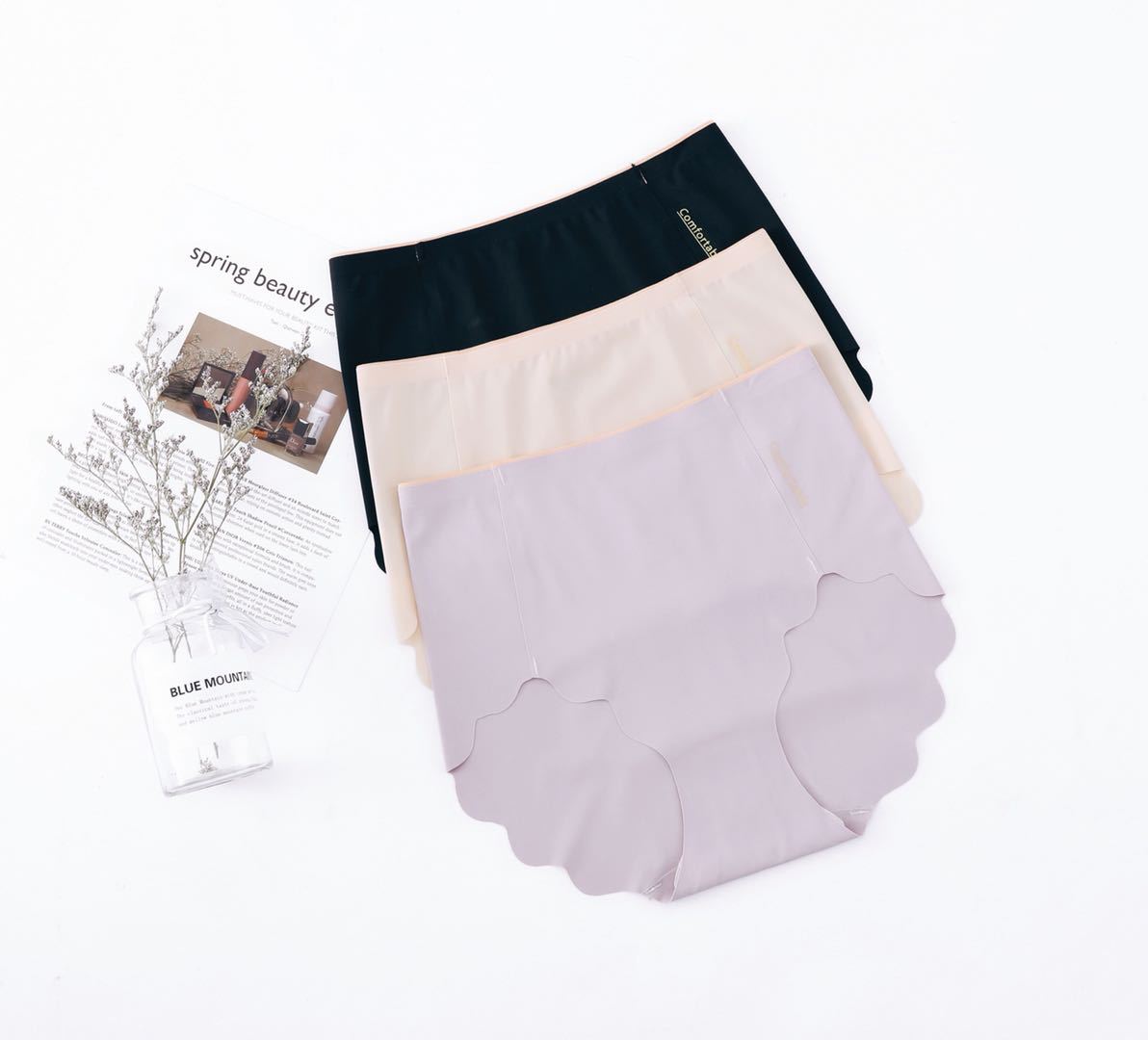 爆款纯天然桑蚕丝蛋白纤维内裤无痕抗菌抑菌蚕丝底档高腰三角裤女