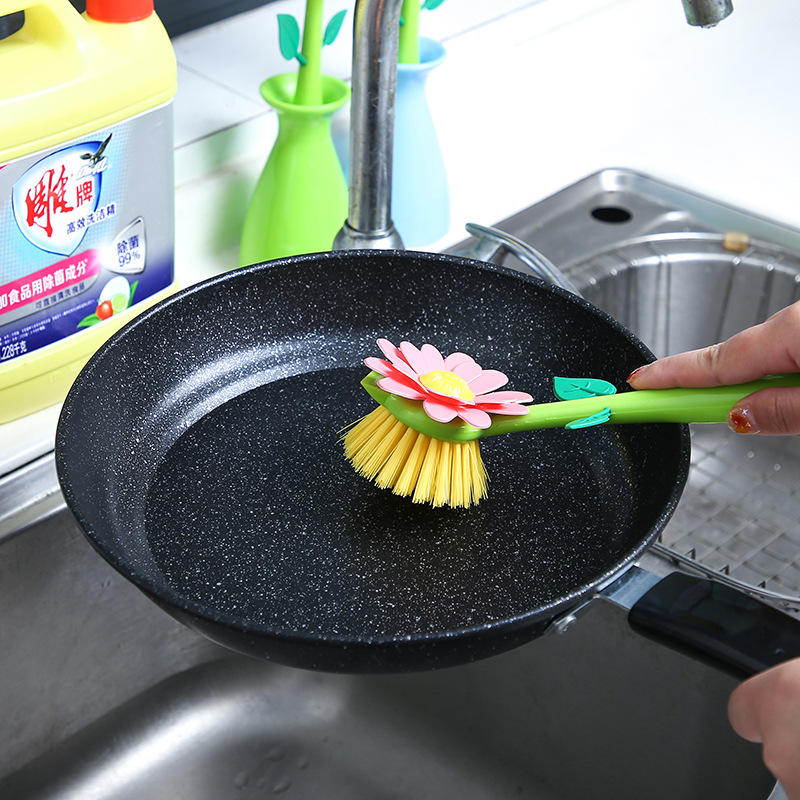 Zijinhua Long Handle Dish Brush Kitchen Supplies Dishwashing Brush Household Dish Brush Sub Sink Cooktop Cleaning Brush