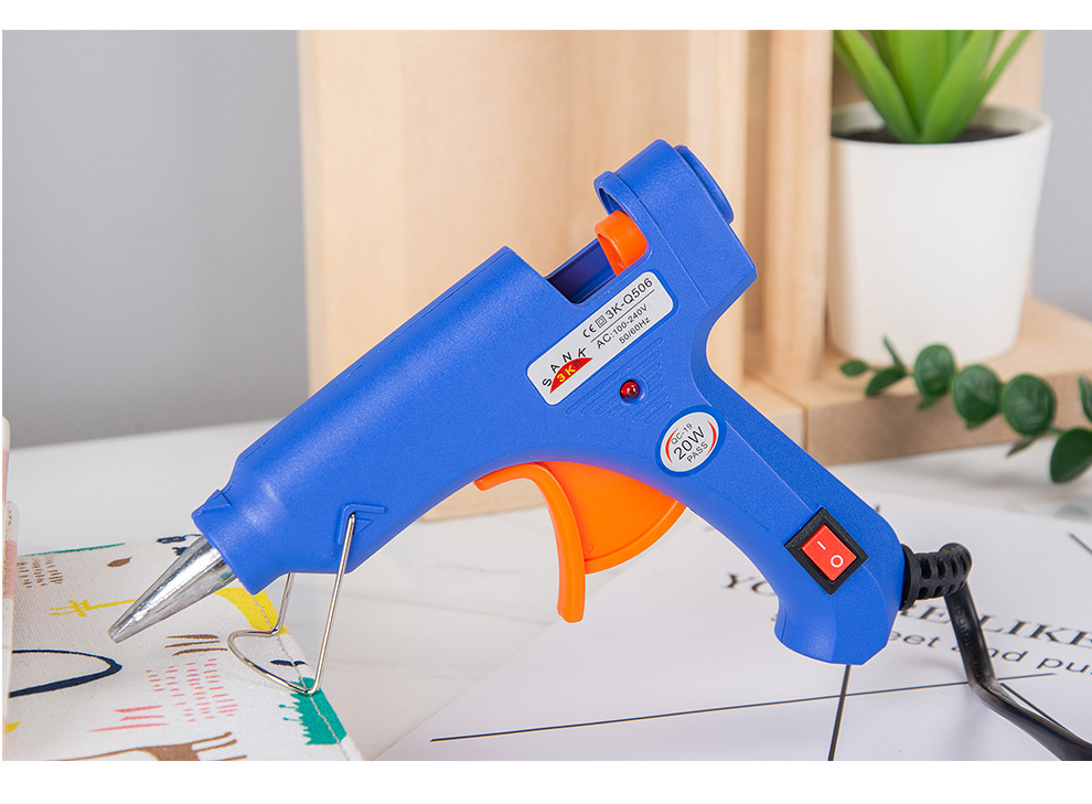 三克斯3kq506热熔胶枪7mm高粘融胶棒枪20w幼教儿童恒温热溶胶枪