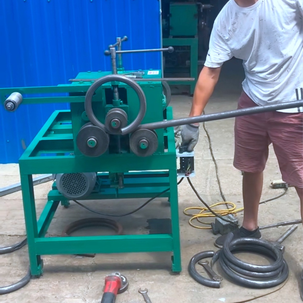 圆管方管自动打圈机 管子弯圆圈弯管机电动盘圆机选山东永兴