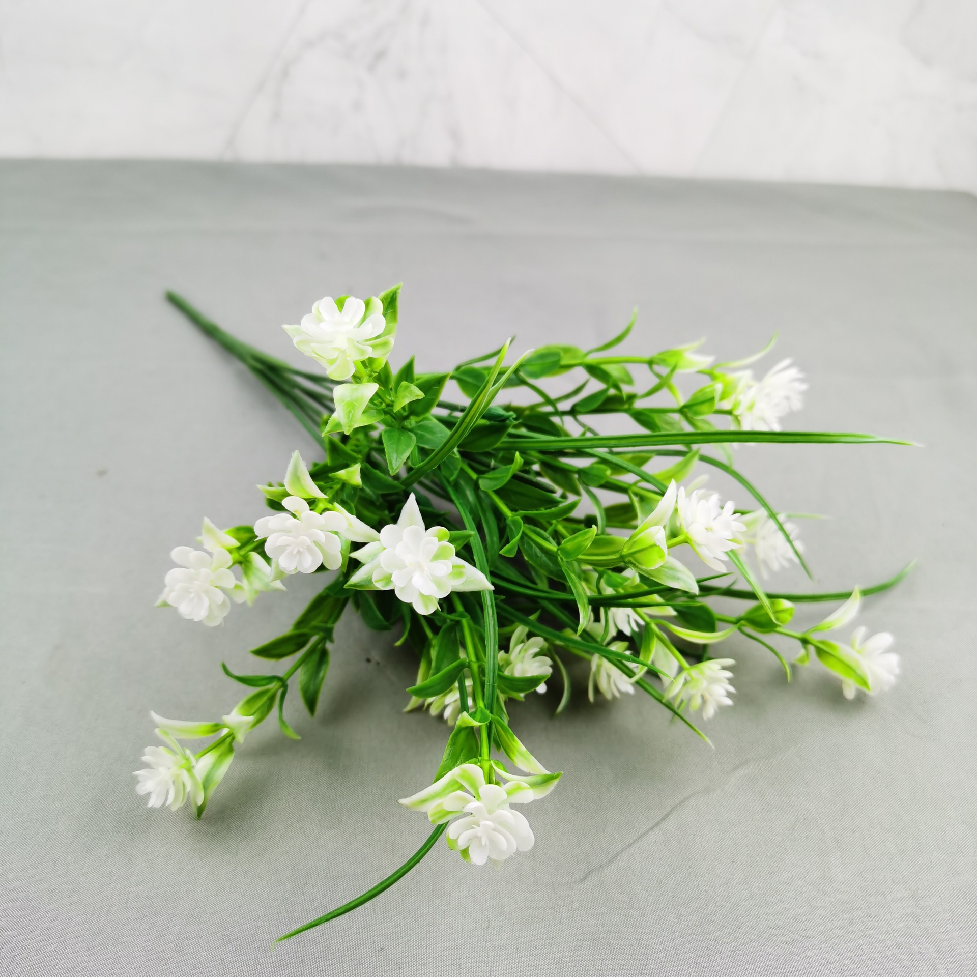 批发仿真植物塑料水草 7头18目三叶草茉花 盆景园艺插花装饰配草