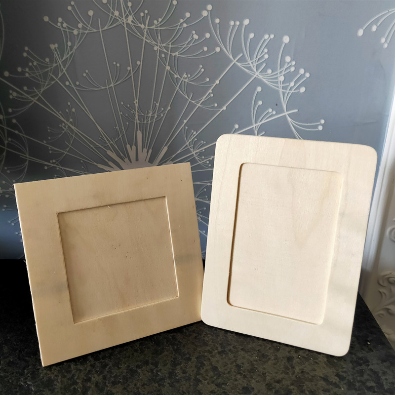 手工diy木质相框 厂家批发6寸相框儿童手工创作粘土相框横竖相框