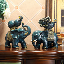 欧式一对大象摆件装饰品客厅电视柜酒柜办公室摆设工艺品创意礼品
