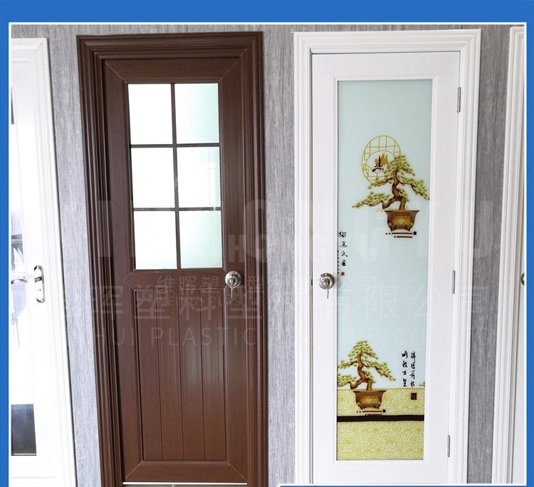 广西塑钢门窗厂 整套卫生间门非标尺寸塑料浴室门半玻半板