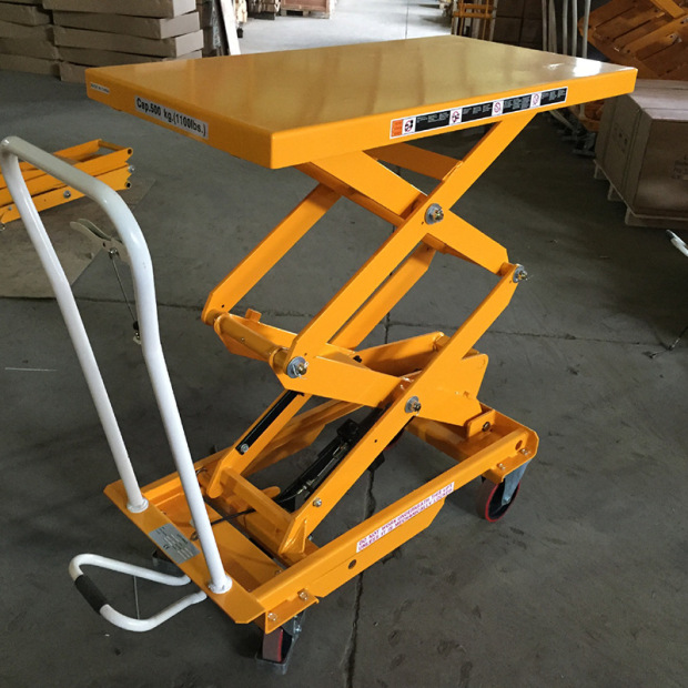 厂家供应小型移动液压升降平台车 升高台车油压车 手动液压平台车