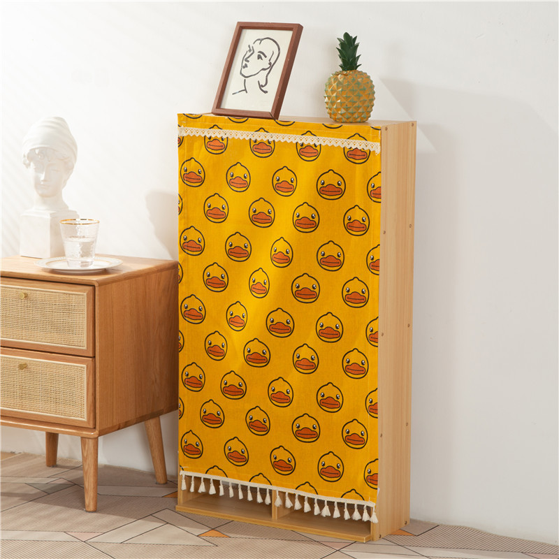 帘布橱柜门帘分水器遮挡帘魔术贴布帘小自粘遮挡布书柜杂物遮挡布