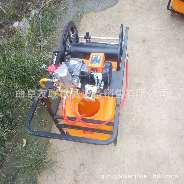 杀虫高压汽油打药机 菜园手推打药机图片 汽油植保农药喷洒机 64