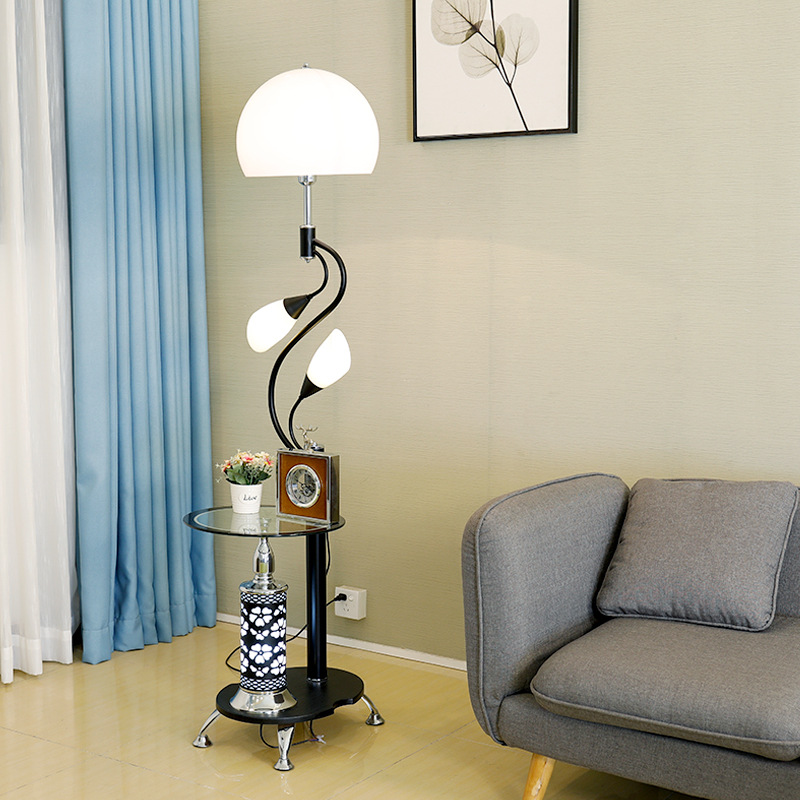 茶几落地灯简约现代客厅沙发灯卧室床头装饰创意置物led立式台灯