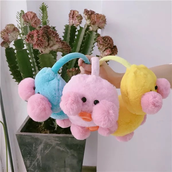 韩国玻尿酸鸭网红小黄鸭耳暖公仔卡通鸭子冬毛绒保暖防冻耳罩耳捂