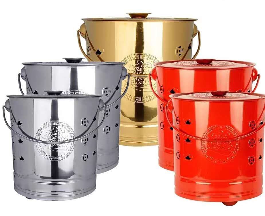 不锈钢烧金桶烧经桶家用祭祀烧纸炉元宝炉化宝桶烧纸钱桶焚烧桶盆