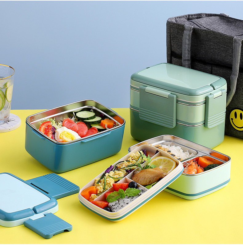 学生便携304不锈钢饭盒多层保温饭盒大容量分格手提便当盒午餐盒